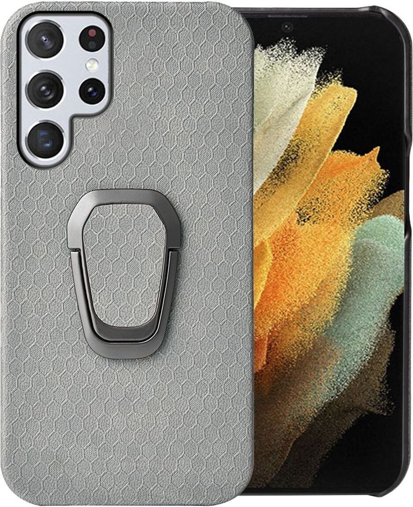 König Design Hülle kompatibel mit Samsung Galaxy S22 Ultra 5G Kunststoff Soft Handyhülle - Handy Case Grau