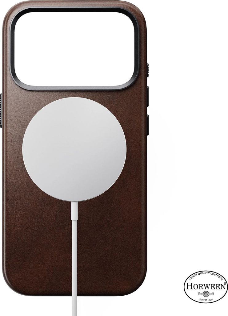 Nomad Traditional Horween cuir coque iPhone 17 Pro – Bouton Image du produit 