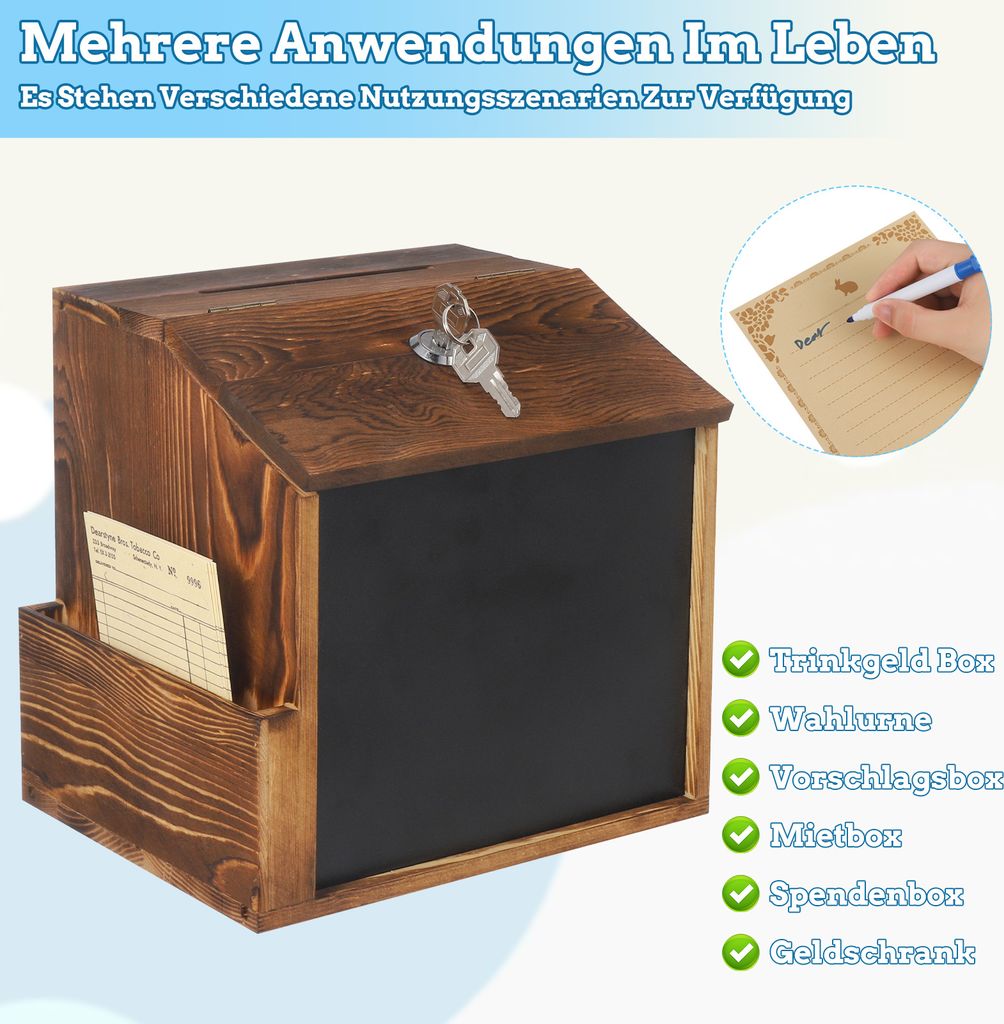 Vorschlagsbox, Spendenbox, Briefkasten zur Wandmontage, Produktbild 3