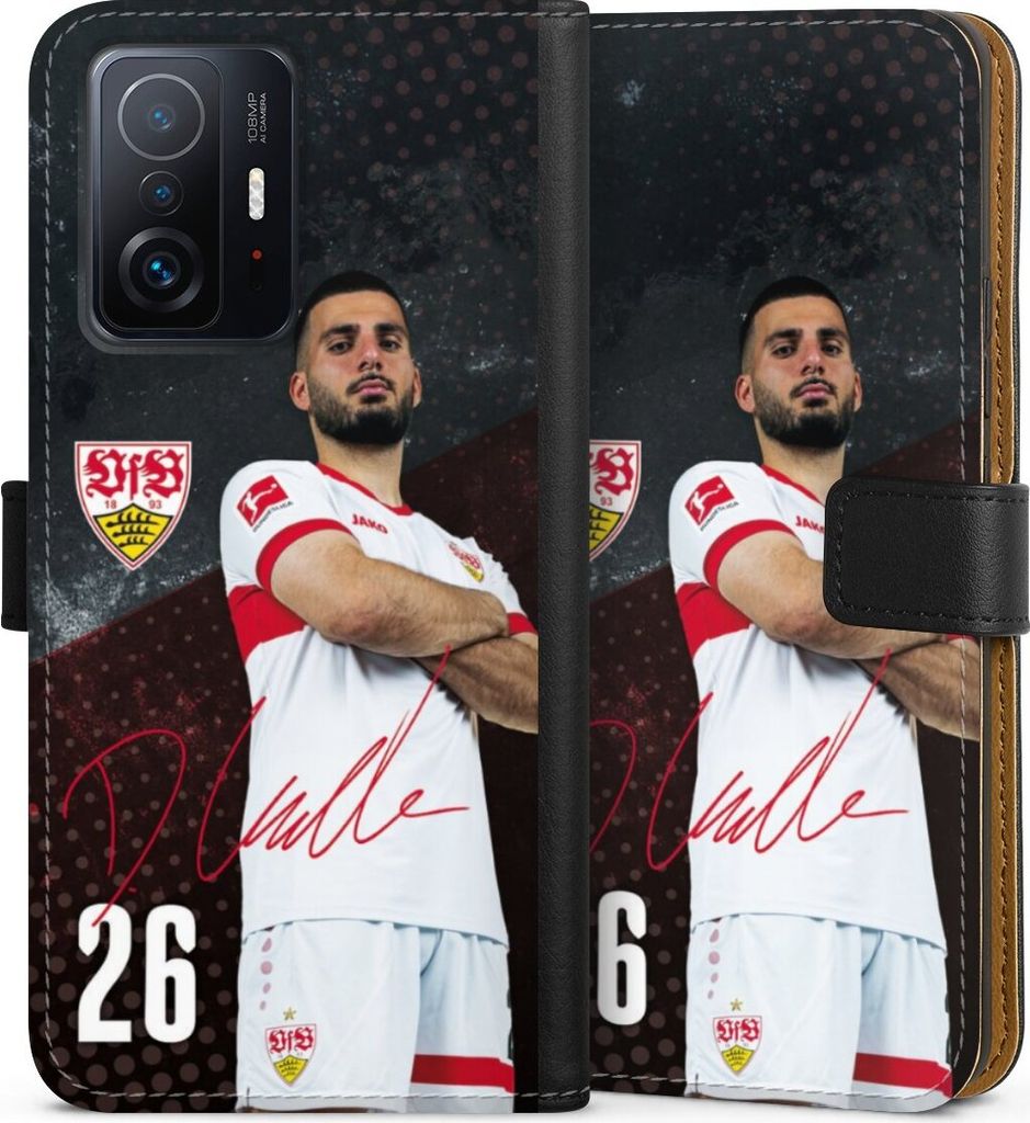 DeinDesign Klapphülle für Xiaomi 11T 5G Handytasche Lederhülle Tasche Offizielles Lizenzprodukt VfB Stuttgart Deniz Undav
