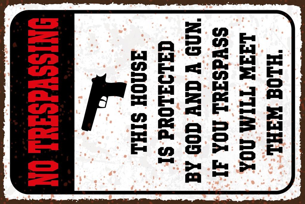 vianmo Holzschild 30x20 cm No Trespassing This house ist protected