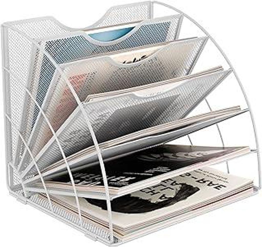 EasyPAG 6 Fächer Fächerförmig A4 Metall Büro Schreibtisch Organizer Dokumentenhalter Aktenablage Zeitschriftenhalter Briefablage Papier Magazin...