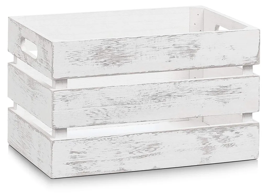 Boîte de rangement Vintage 15130 en bois blanc, 31 x 21 x 19,5 cm