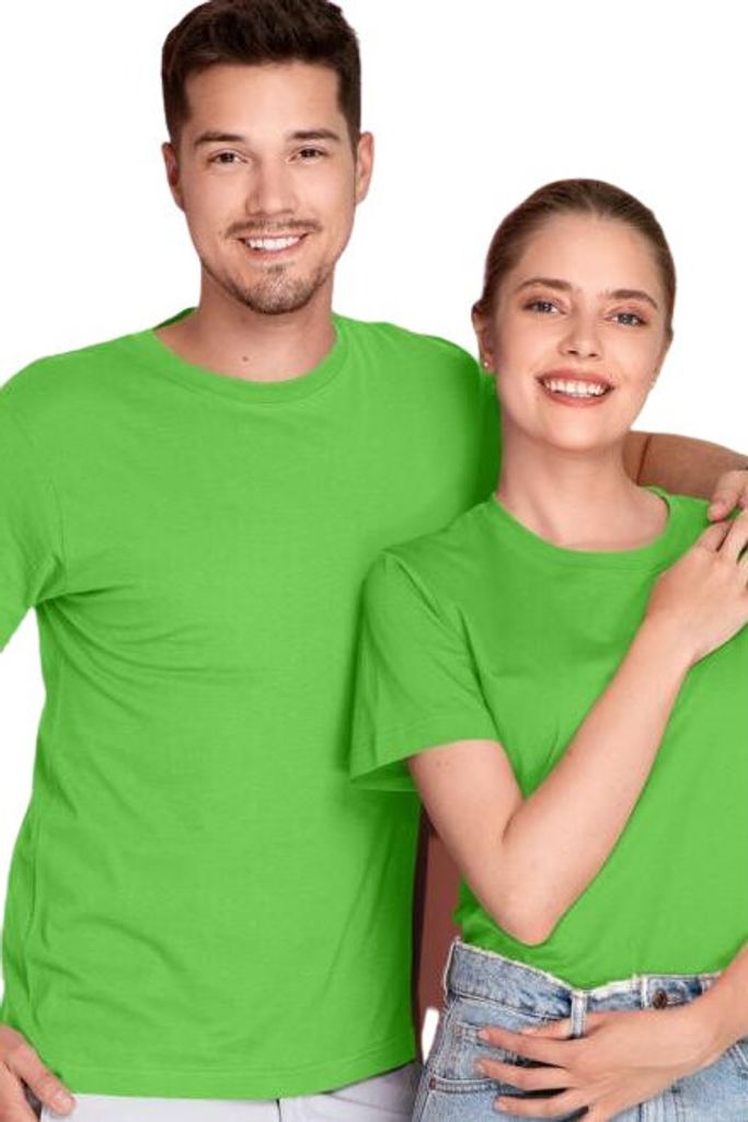 Leichtes Uni-T-Shirt aus Baumwolle, 100% Baumwolle, unbedruckt, einfarbig, 150g/m2, Farbe Apfelgrün, Größe 2XL