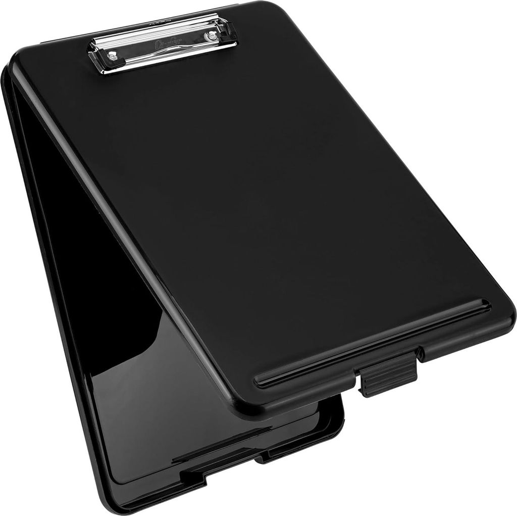 Klemmbrett mit Aufbewahrungsfach - schwarz - 1 Stück - Kunststoff