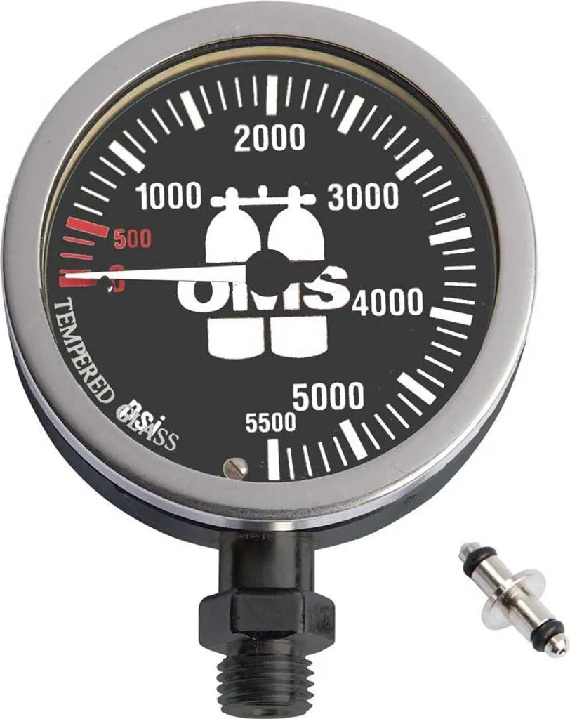 Manomètre de Plongée Oms Master pour Gestion d'Air 5500 Psi 63 mm