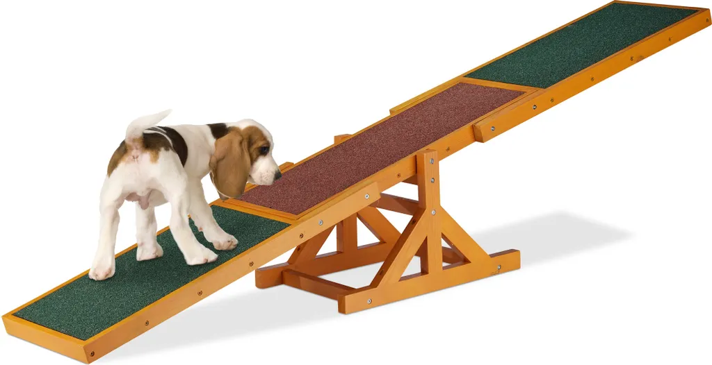 Relaxdays 10023710_0 Bascula Agility Dog Professionale 180cm Legno