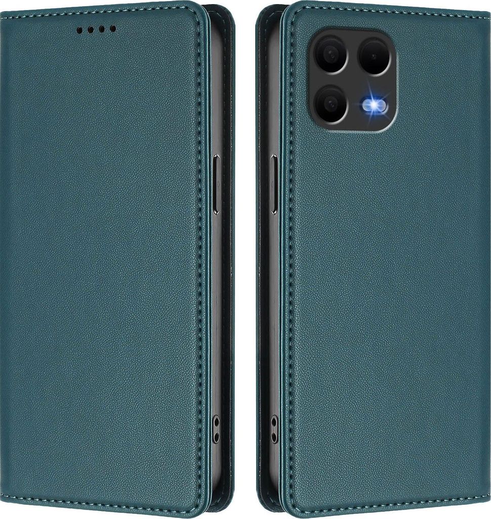 Handyhülle für T-Mobile Revvl 8 Pro/T Phone 3 Pro 5G, Kunstleder Klapphülle Stoßfeste Magnetische Hülle mit Ständer Grün