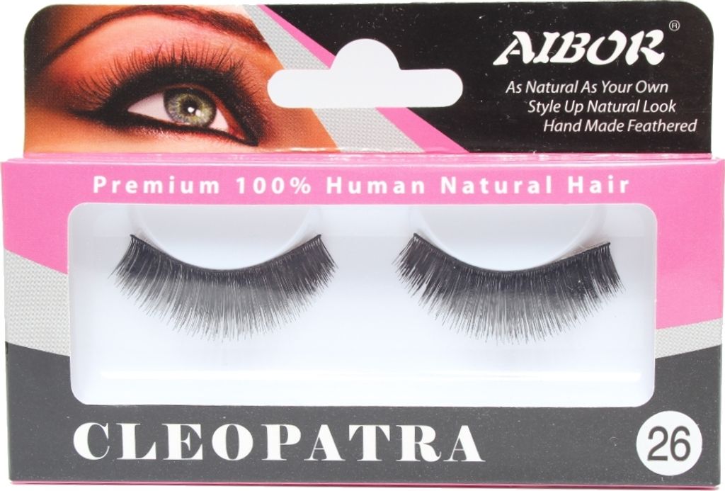 1 Paar Aibor Echthaar Wimpern Falsche Eyelashes Wimpernverlängerung Modell 26