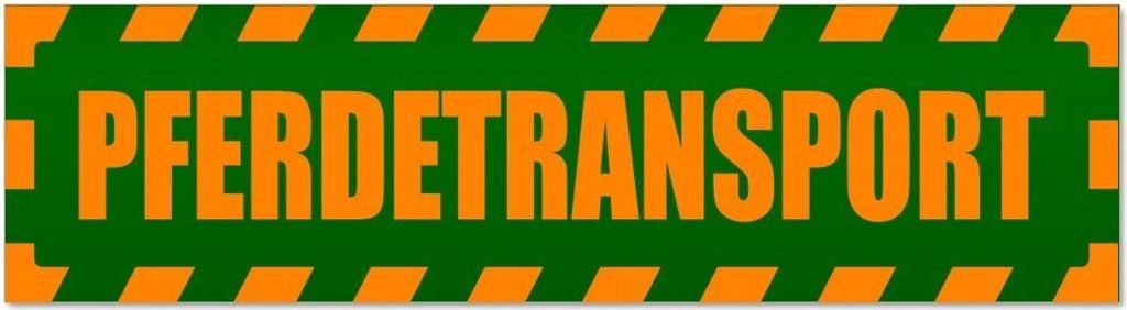 Kiwistar - Autoaufkleber - Orange - Grün - 60 x 16 cm - Pferdetransport gestreift - Hinweis Aufkleber Sticker für Auto, Kfz, Fahrrad, PKW, LKW