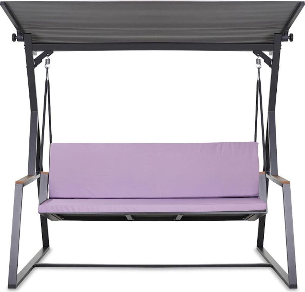 Auflagen für Hollywoodschaukel 170x50 + 170x50 cm Purple Sitzkissen und Rückenkissen für 2-3, Personen doppelseitiges Kissen mit abnehmbarem Bezug