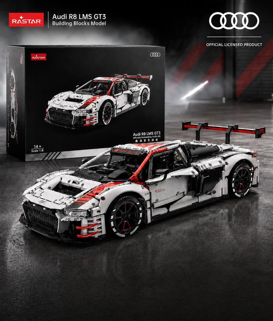 Rastar 99310 Audi R8 LMS GT3 Baustein Set – 3314 Teile - Produktbild 