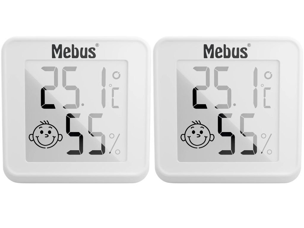 MEBUS Digitales Thermometer und Hygrometer 2er Set Innen Produktbild 
