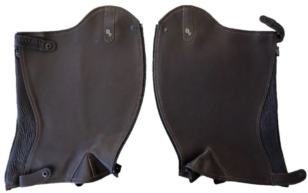 Chaps cuir véritable marron taille L avec fermeture éclair renforcée - 6