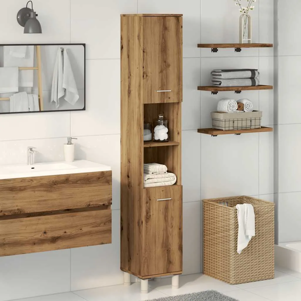 Maison Exclusive Mobile Bagno Colonna 30x30x179 Rovere Artigianale