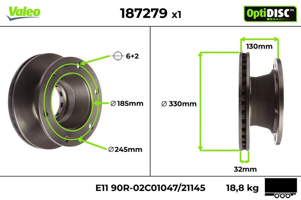 Jeu de disques de frein VALEO 187279 pour un freinage optimal
