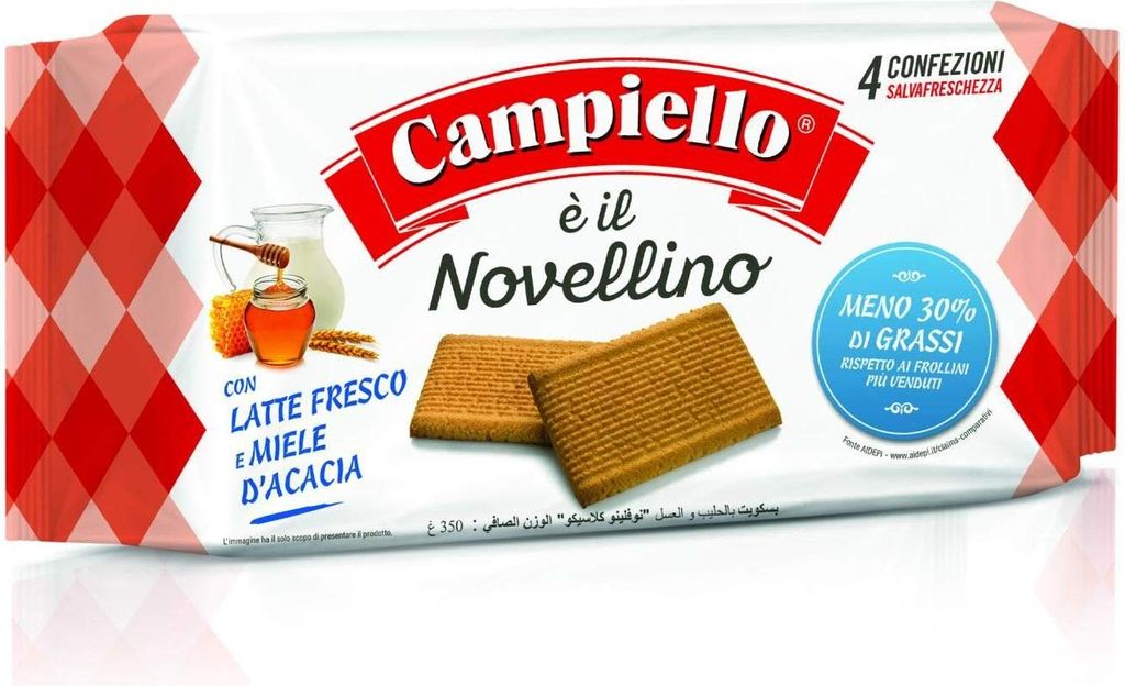 3x Campiello Novellino con latte fresco e miele di acacia Kekse mit frischer Milch und Akazienhonig biscuits cookies 100% Italienische Kekse 350g