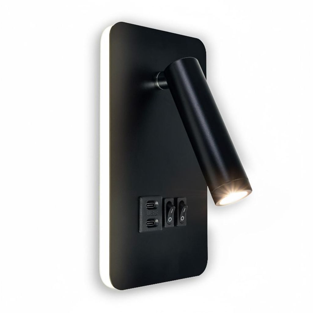 Lampada da parete a LED CUNDA con interruttore 10W + 3W Immagine del prodotto 