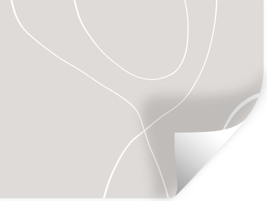 MuchoWow Wandtattoo Wandsticker Wandaufkleber Linienkunst - Abstrakt - Pastell 80x60 cm Selbstklebend und Repositionierbar - Faltenfrei