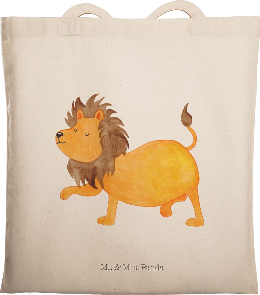 Mr. & Mrs. Panda Tote Bag Sternzeichen Löwe - Transparent - Geschenk, Einkaufstasche, König Der Tiere, Beutel, Baumwolltasche, Laptoptasche, Gebu...