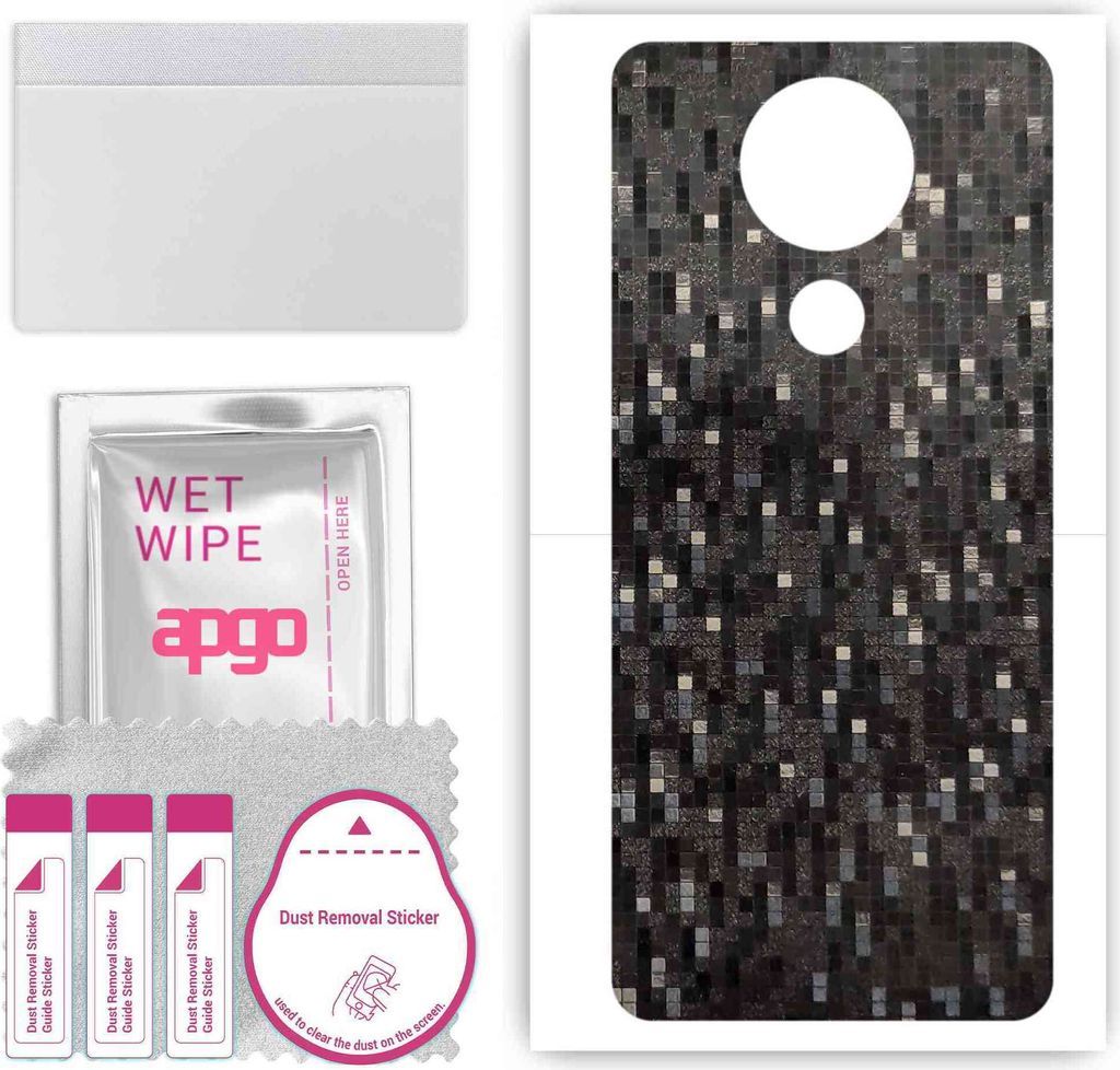 apgo Rückseite Schutzfolie, Skin, kompatibel mit Blackview A80s, Hinten Displayschutzfolie aus Vinylfolie, kratzfest, einfache Montage - Carbon Bl...