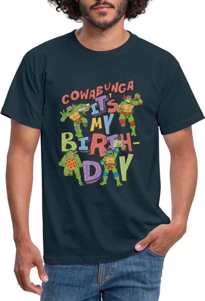 Spreadshirt Teenage Mutant Ninja Turtles It's My Birthday Männer T-Shirt, S, Navy