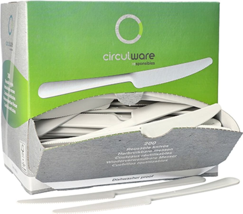 200 Messer (Mehrweg), -PP 19,7 cm weiss, extra stabil, in Produktbild 