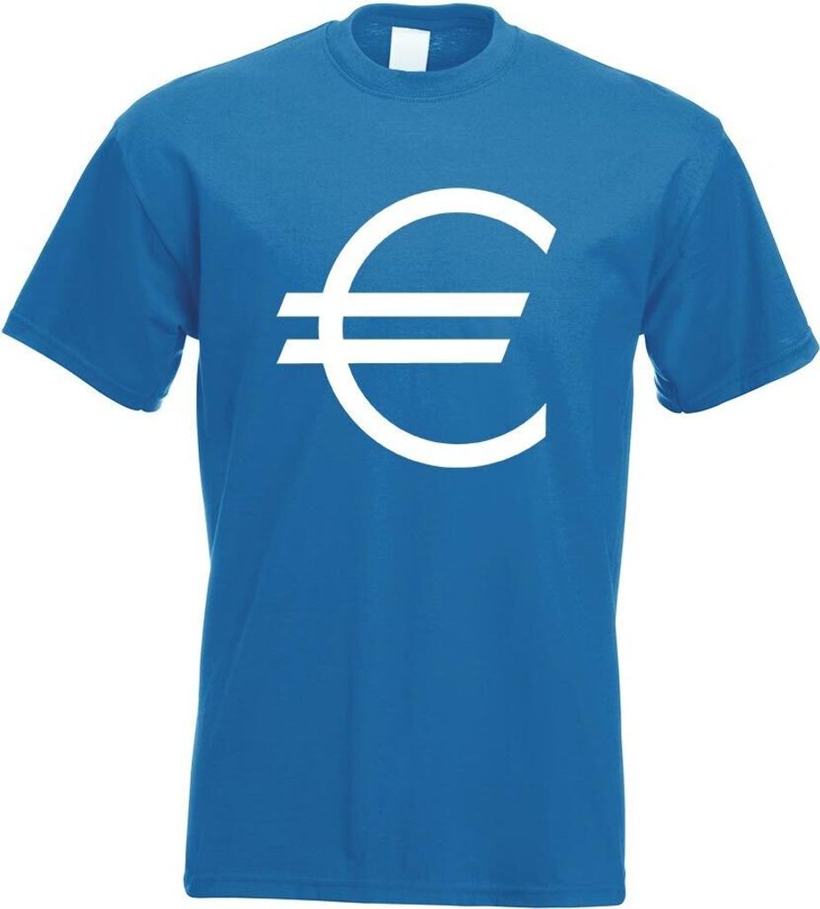 Kiwistar - T-Shirt - royal - Eurozeichen - Eur Euro Symbol Motiv Bedruckt Funshirt Design Print - mit Motiv Bedruckt - Funshirt Design - Sport - Fr...
