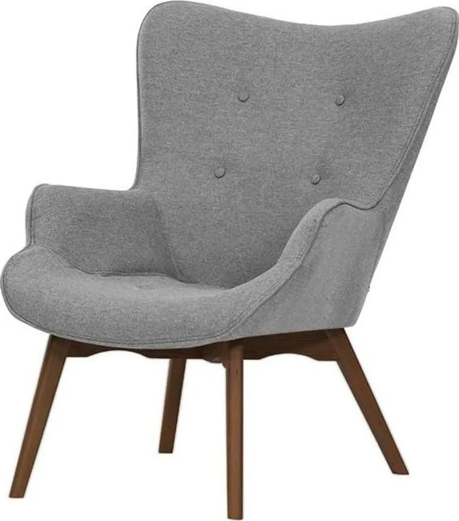 Fauteuil à oreilles Ducan Malmo-Malmo 90 Chêne foncé élégant et chic