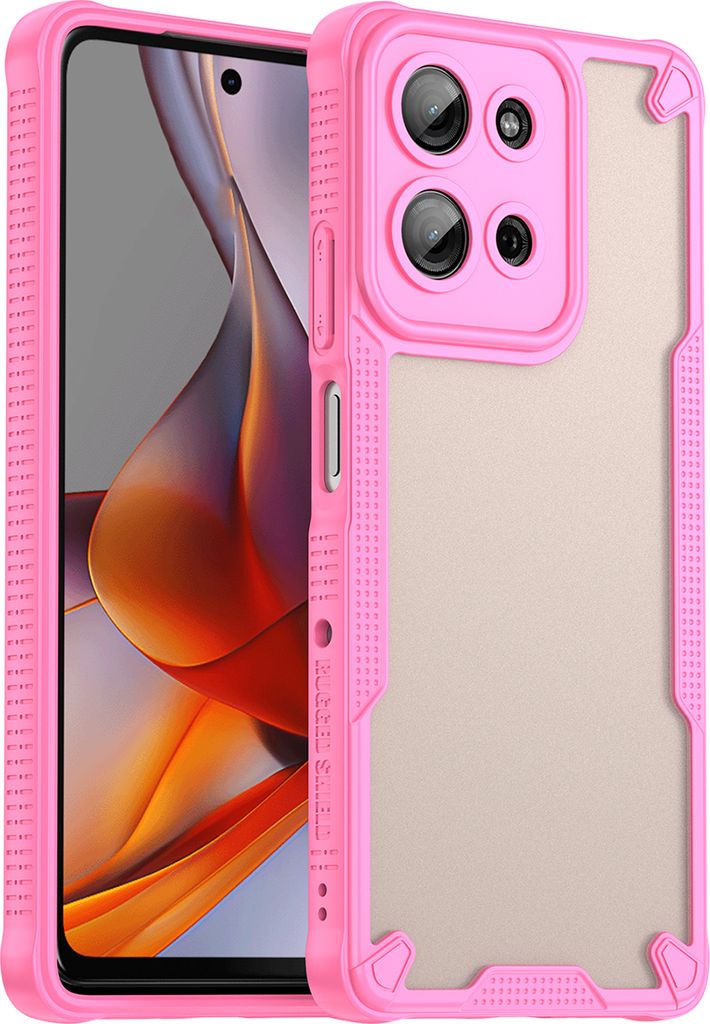 Schutzhülle für Motorola Moto G75 5G, durchsichtige matte Rückseite, TPU Bumper Case Pink