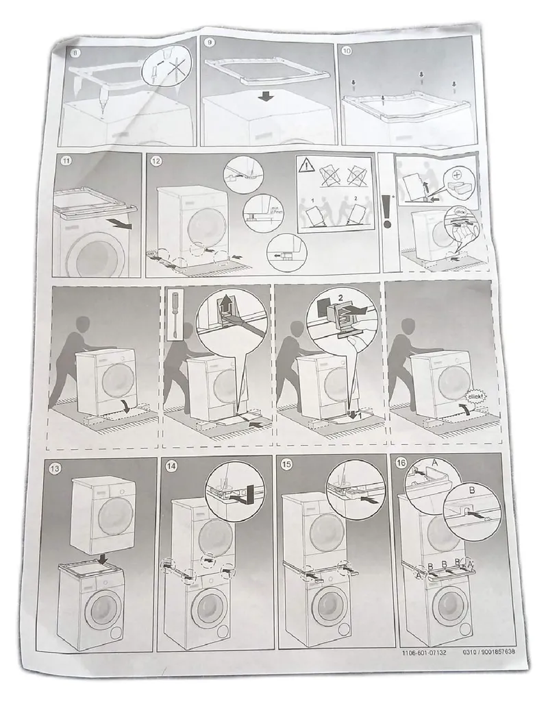 Kit d'empilage Bosch WTZ27510 pour sécuriser un sèche-linge instable - 3