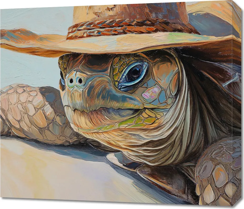 Image 70 x 60 cm Chapeaux Tortues - Tableau Déco Murale Thème Marin