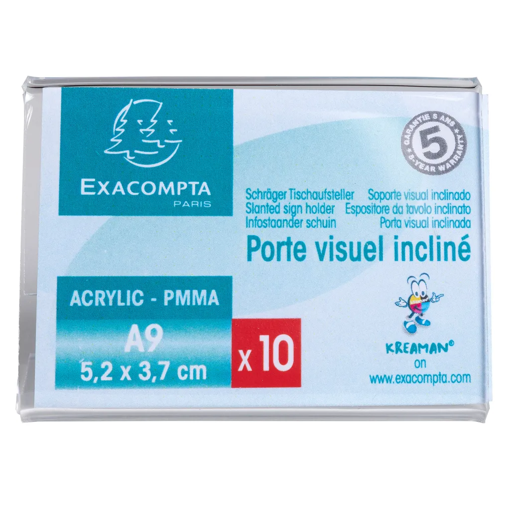 Porte-étiquettes Cristal A9 Exacompta Lot de 200 pièces Transparente