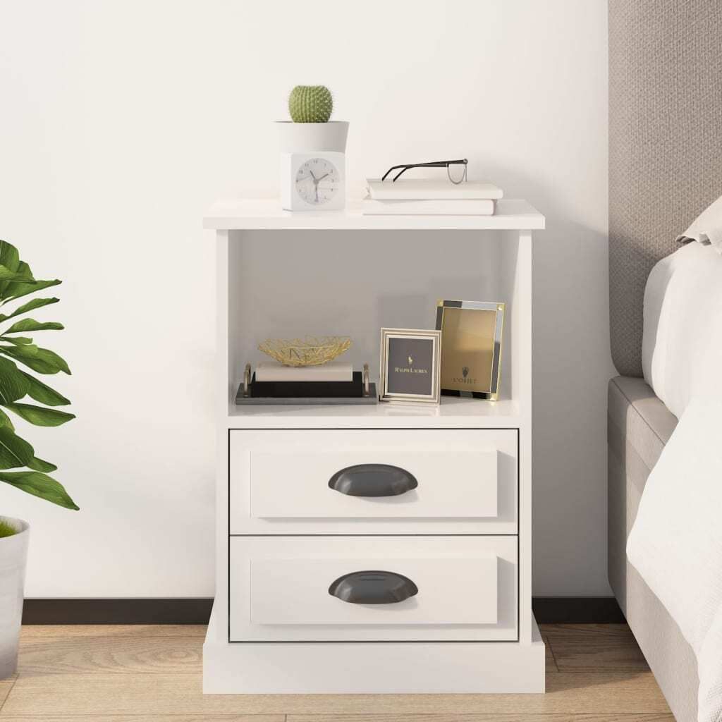 Praktischen Nachttisch Hochglanz-Weiß 43x36x60 cm - Nachttische & -schränke ,design Möbel 9693562 1parcel