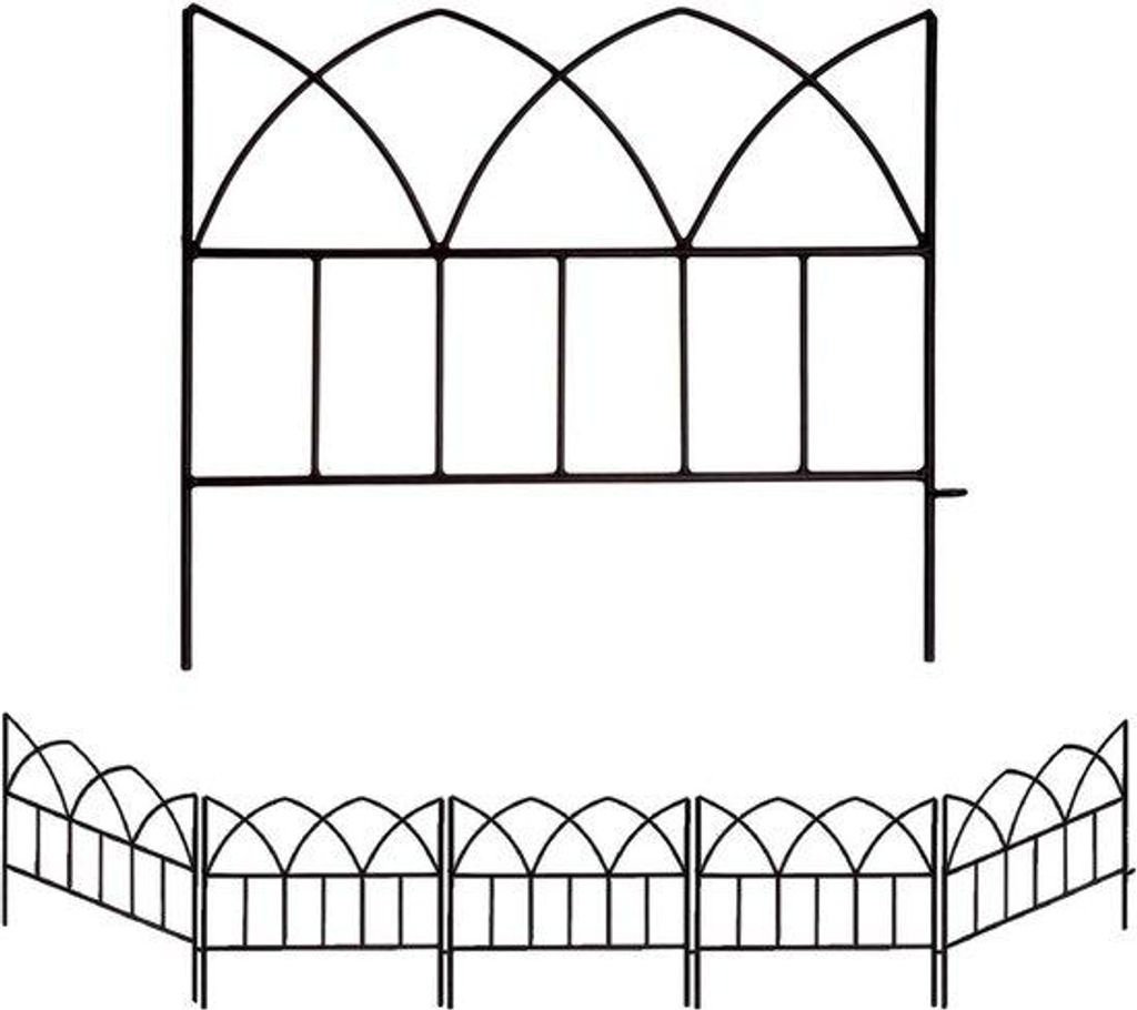 Garten Dekorative Zauneinfassungen Paneel 18 "x 16" 5er Pack für Blumenbeet Ränder rostfreie Hundezäune für den Garten.