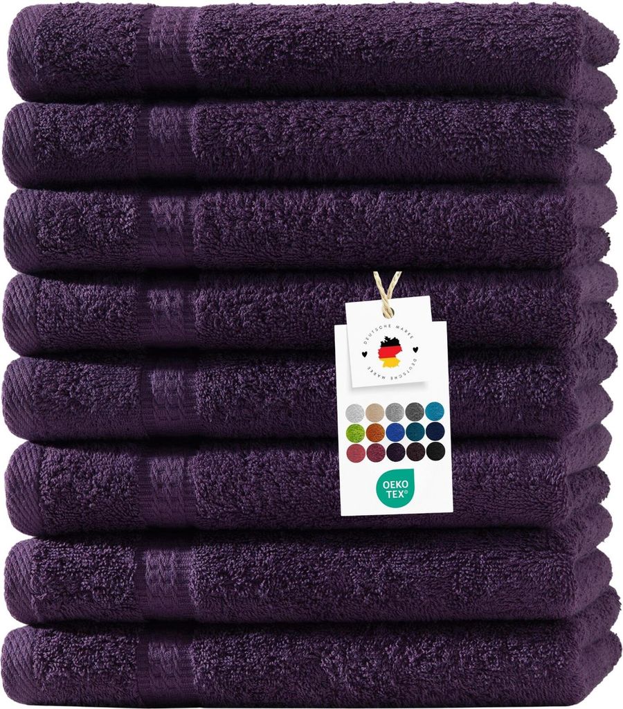 Handtücher 50x100 cm aus 100% Baumwolle im 8er Set, Frottier Handtücher Set 500g/m2