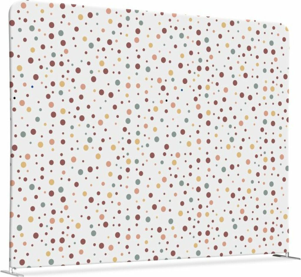 Showdown Textil Raumteiler Basic - 200-150 Doppel Punkte - Farbe Erde - Silberner Rahmen