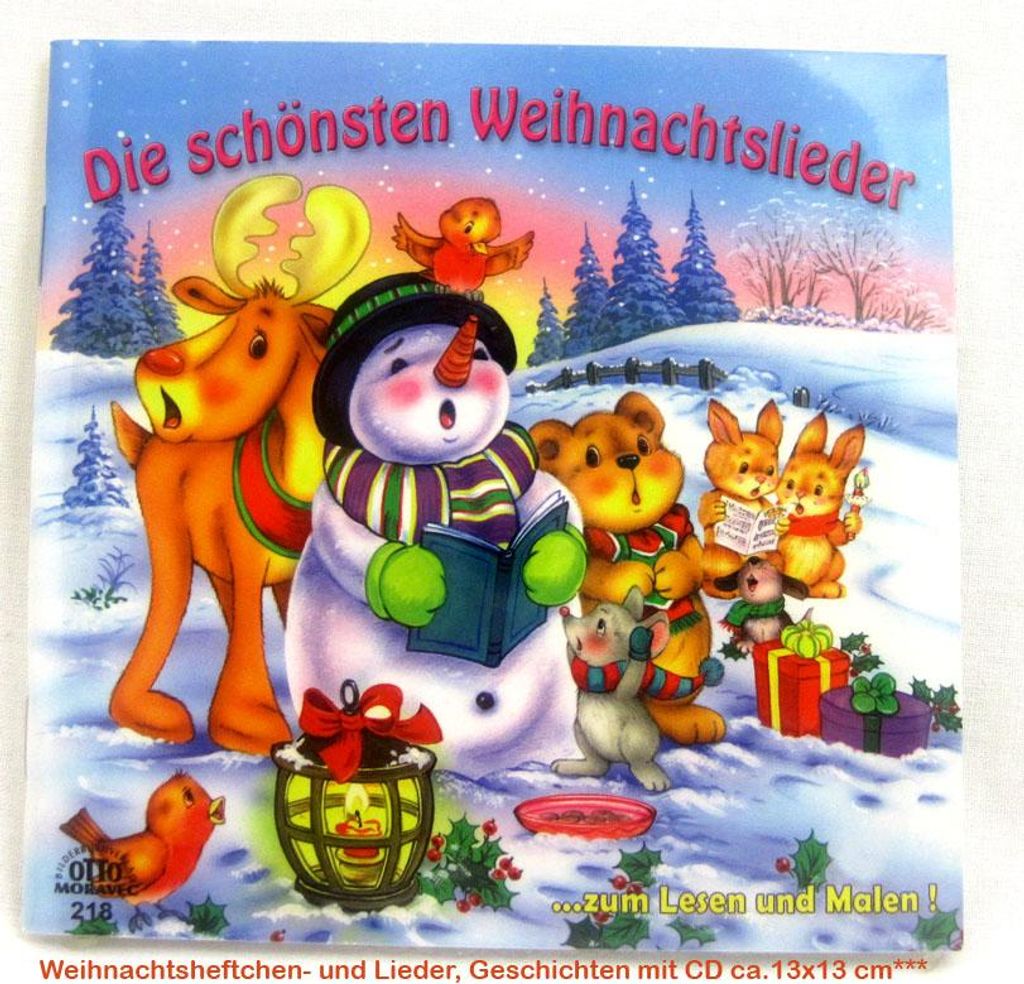 Weihnachtsheftchen Die schönsten Weihnachtslieder mit CD ca.13x13 cm