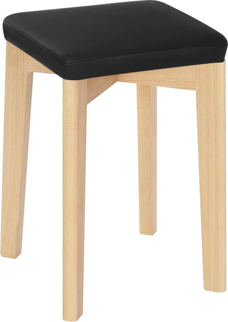 Set 2 Sedie Salvaspazio Nere - Struttura Legno e Seduta Imbottita