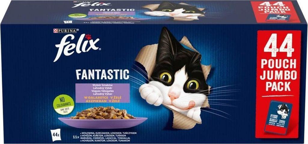 Purina Felix Adult Mięsne Smaki w Galaretce 44 x 85 g