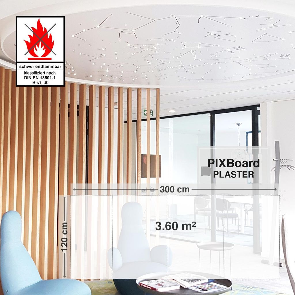 Bausatz Pixlum PLASTER LED Sternenhimmel (120 cm x 300 cm) mit 120 PixLEDs - Warmweiß
