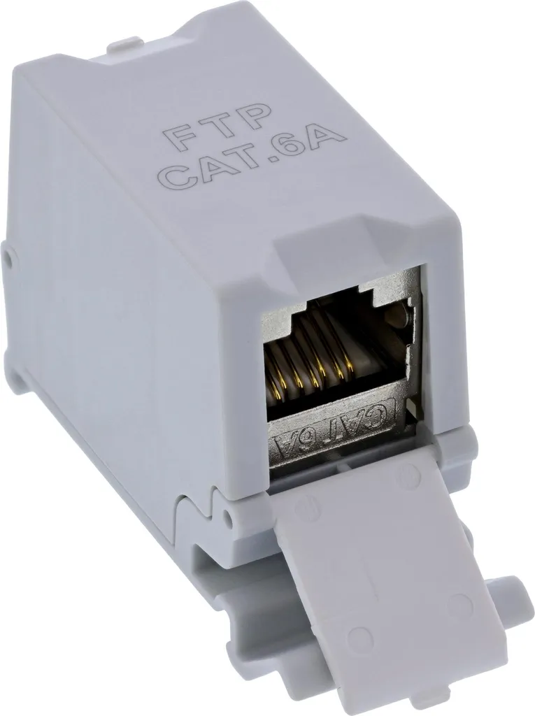 Prise Double RJ45 Cat.6A Haute Performance InLine Montage Rail DIN 35mm - 2