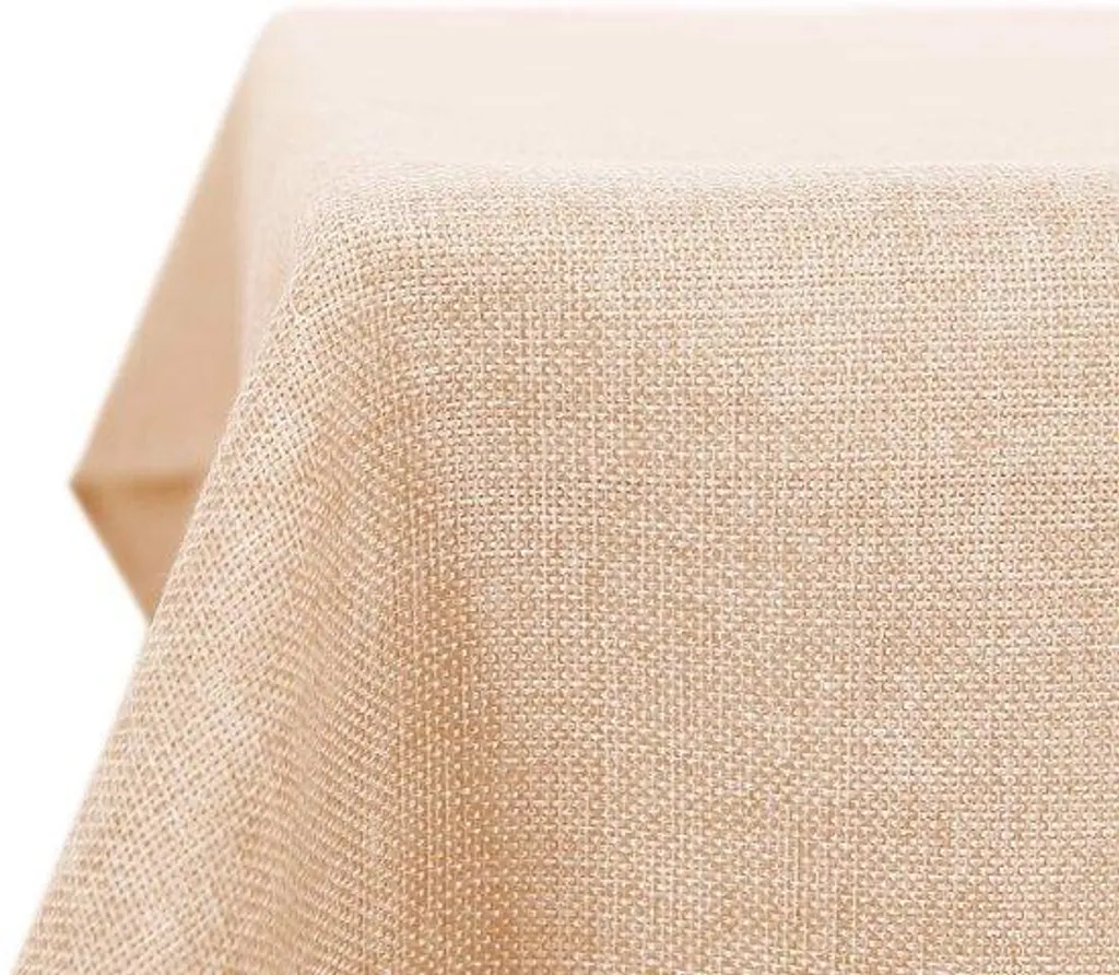 Nappe Lotus Effect 140x240 cm en tissu doux rose aspect lin hydrofuge