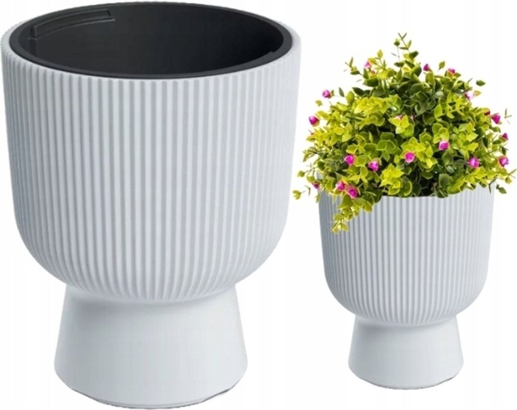 Kunststoffblumentopf mit Einsatz weiß Milly 36,5x30 cm Produktbild 