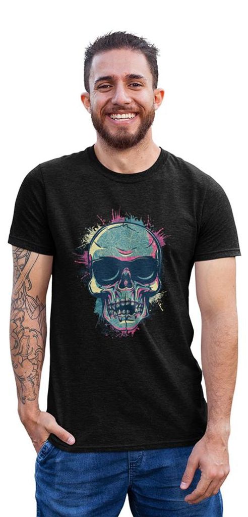 D&B Uni Polo ST00027 Skull Schwarz-Größe 4XL
