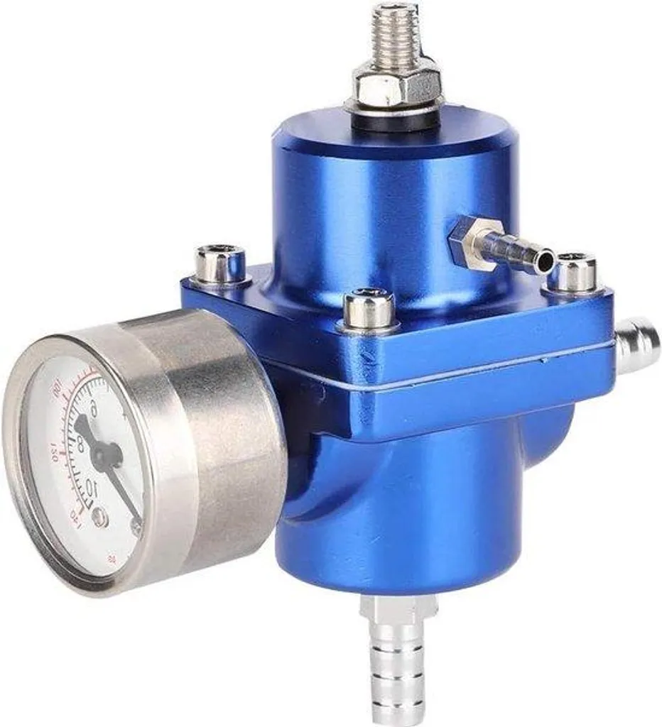 Régulateur de pression de gaz universel bleu avec tuyau pour manomètre