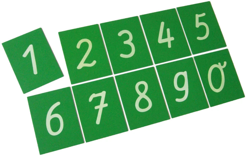 Chiffres en papier de verre EDUPLAY 120-167 verts pour Montessori