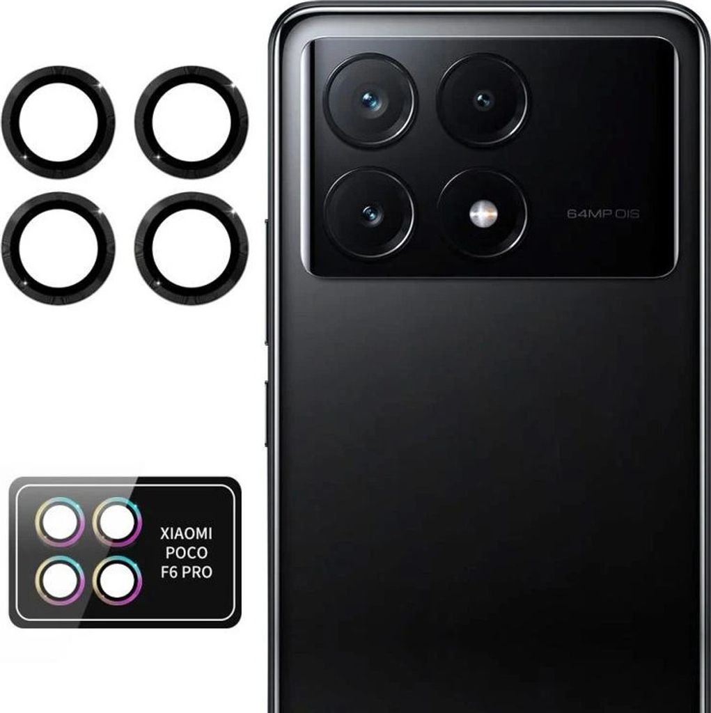 Techsuit Full Glass Kameraschutz für Xiaomi Poco F6 Pro - Schwarz