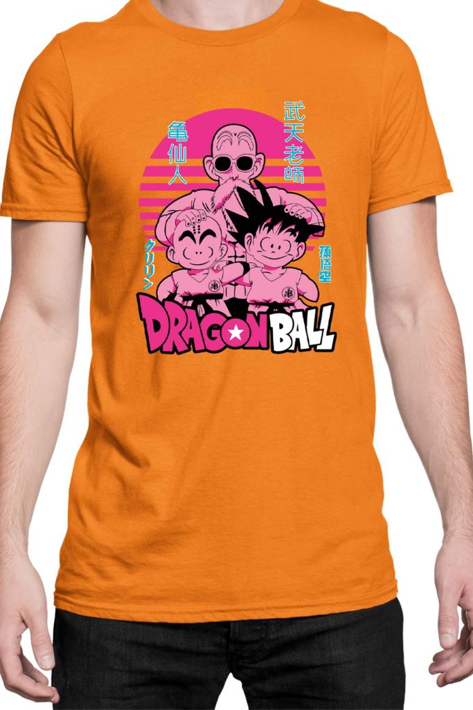 Herren T-Shirt Japan Manga Anime Comics Animation Dragon Anime Manga Ball Trio, Man L / Orange