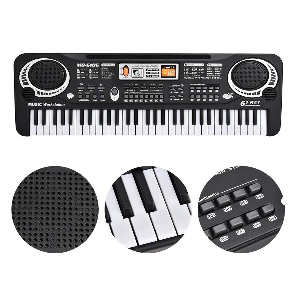61 Tasten Keyboard Musik Klaviertastatur Kinder E-Piano Klavier Spielzeug DE 